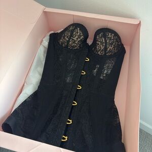Agent Provocateur Mercy Black Lace Corset Top
